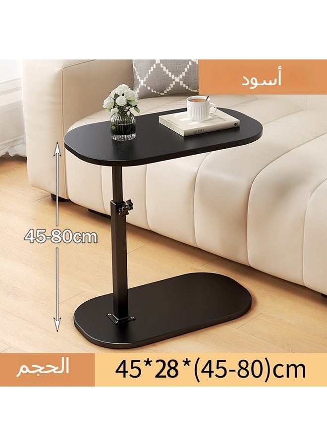 شو وو طاولة جانبية قابلة لتعديل الارتفاع على شكل حرف C، طاولة جانبية قابلة لتعديل الارتفاع، طاولة تلفاز دوارة بزاوية 360°، طاولة أريكة تنزلق تحتها، طاولة قهوة صغيرة للمساحات الصغيرة بحجم 45*28 سم - Image 2